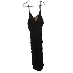 Shein bodycon black beige chiffon maxi gown